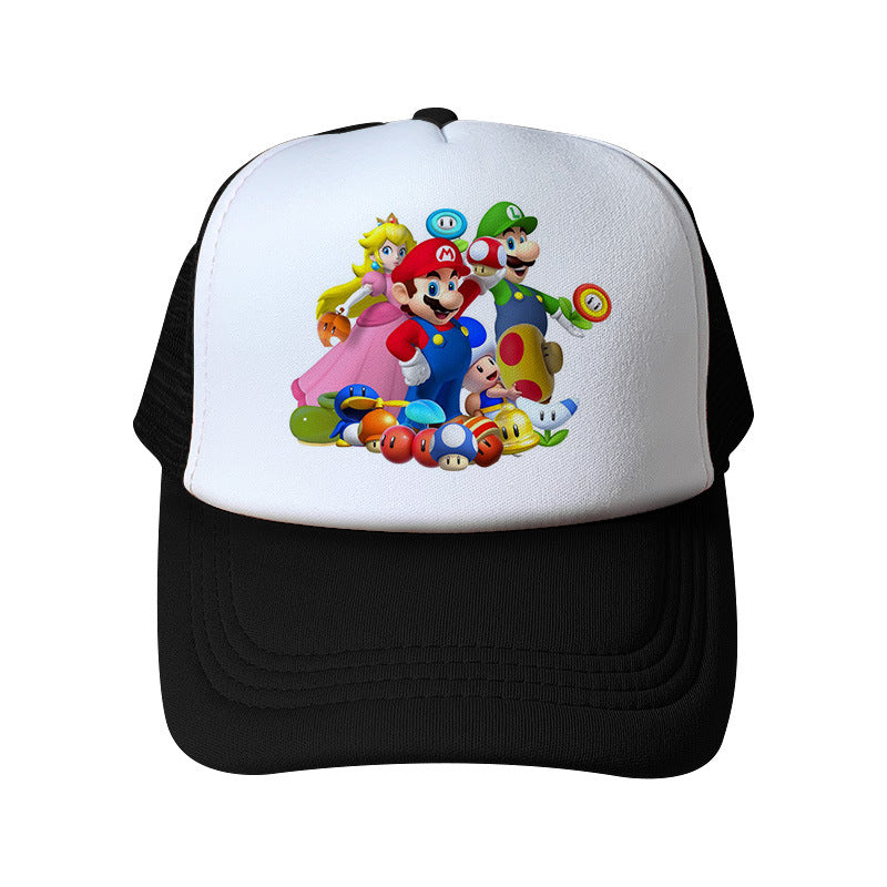 Mario Hat Summer Mesh Cap Men's and Women's Sun Hats Sun Protection Hat Travel Cap