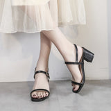 Nude Strappy Block Heels Summer Chunky Heel High Heels