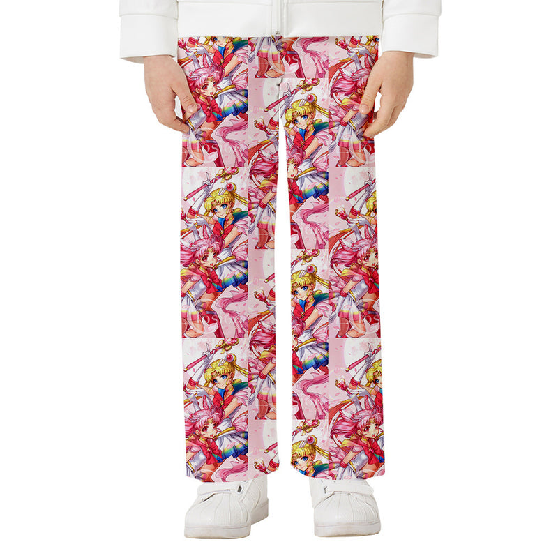 Sail Moon Printed Straight-Leg Pants