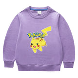 Children Pokemon Pikachu Hoodie Men and Women Baby Cotton Top