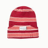 Toboggan Hat Woolen Cap Women's Autumn and Winter Striped Knitted Hat
