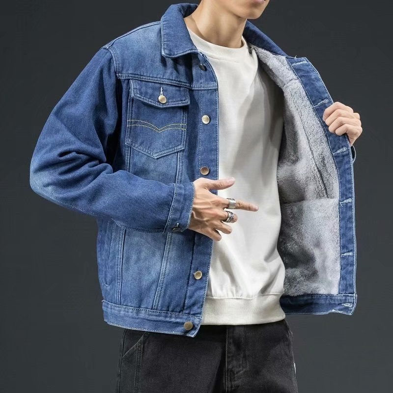 Men Denim Jacket Autumn and Winter Men's Coat Loose Jacket