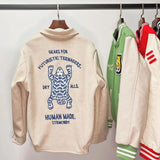 Bone Varsity Jacket Love Leather Sleeve Baseball Uniform Jacket Coat Embroidery