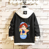 Comic Denim Jacket Casual Loose Denim Jacket Coat Printing