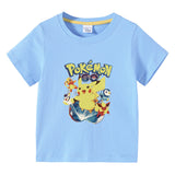 Children Pokemon Pikachu T Shirt Summer Clothing Short Sleeve T-shirt Leisure Sports
