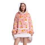 Hoodies Blankets Lengthen and Thicken Homewear Pajamas Flannel