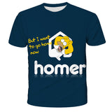 Homer Simpson Shirt Casual Summer Digital Printing Loose Short Sleeve