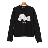Palm Angels Sweatshirts Angel Broken Bear Embroidered Crew Neck Loose Coat