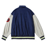 Corduroy Varsity Jacket Vintage Multicolor Jacket Embroidered Baseball Uniform Men's and Women's Spring and Autumn Baggy Coat