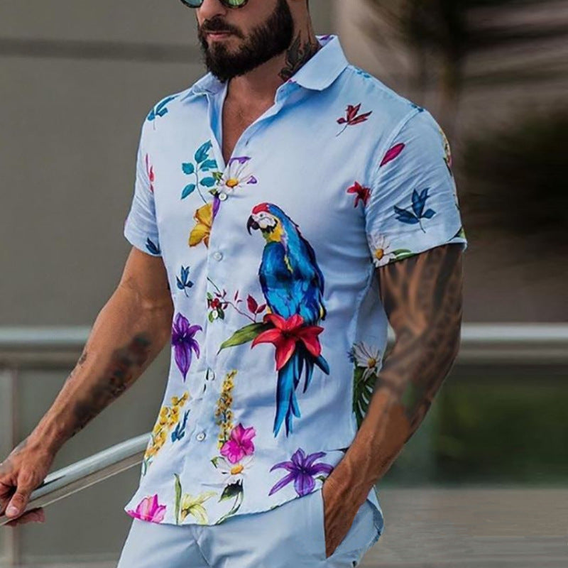 Men Hawaii Shirts Summer Men's Short Sleeve