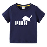 Children Pokemon Pikachu T Shirt Cartoon Short Sleeve T-shirt Cotton Leisure Sports