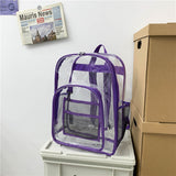 Clear Backpack PVC Transparent Waterproof Backpack Schoolbag