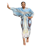 Nina Parker Graffiti Dress Batwing Sleeve Pleated Dress Reverse