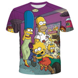 Homer Simpson Shirt Summer Print Short Sleeve Loose T-shirt