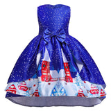 Toddler Girls Sequin Gown Dress Christmas Costume Girl's Gown Cartoon Print Princess Dress