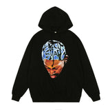 Mens Fall Outfits Sweater Men's Graffiti Hooded Loose Oversize Couple Vintage