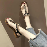 Women Open Toe Sands Flats Summer Fashion Flat Heel Bohemian Sandals