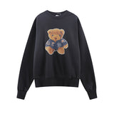 We11 Done Sweatshirts Teddy Bear Pattern for Men and Women