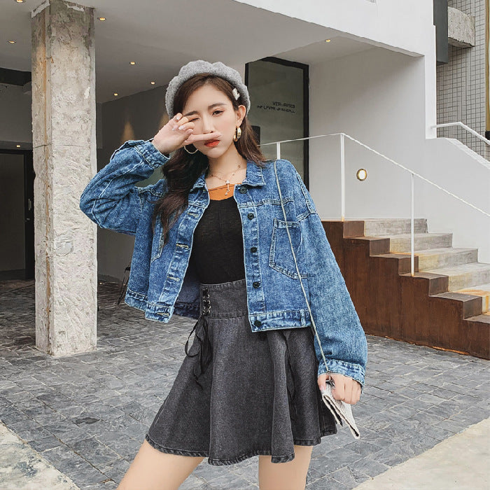 Men Denim Jacket Spring And Autumn Denim Jacket Denim Clothing For Women Loose