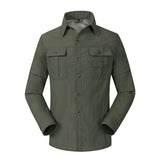 Men's Habit Shirts Quick-Drying Men's Fishing Shirt Lapel Shirt