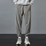 Mens Corduroy Pants Fleece-Lined Thickened Winter Ankle Banded Slacks Men's Chenille Sweatpants
