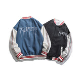 Baby Blue Varsity Jacket Autumn Leisure Coat Stitching Baseball Uniform for Men
