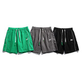 Men Shorts Summer Solid Color Letter Embroidered Slacks Shorts