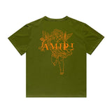 Amiri T Shirt Angel Sketch Printed Casual Hip Hop Short Sleeve T-shirt