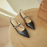 Flat Dress Sandals Spring/Summer Pointed Pearl Back Sandals