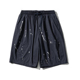 Men Shorts Summer Solid Color Printing Casual Pants Loose