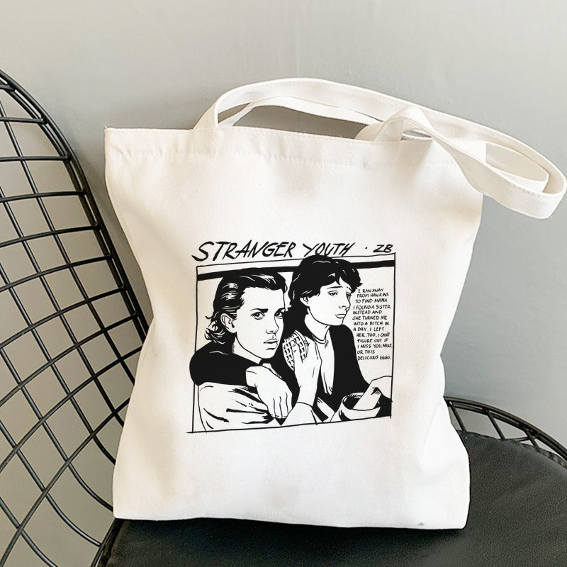 Stranger Things Hellfire Club Handbag Student Shoulder Portable Canvas Bag Shopping Bag
