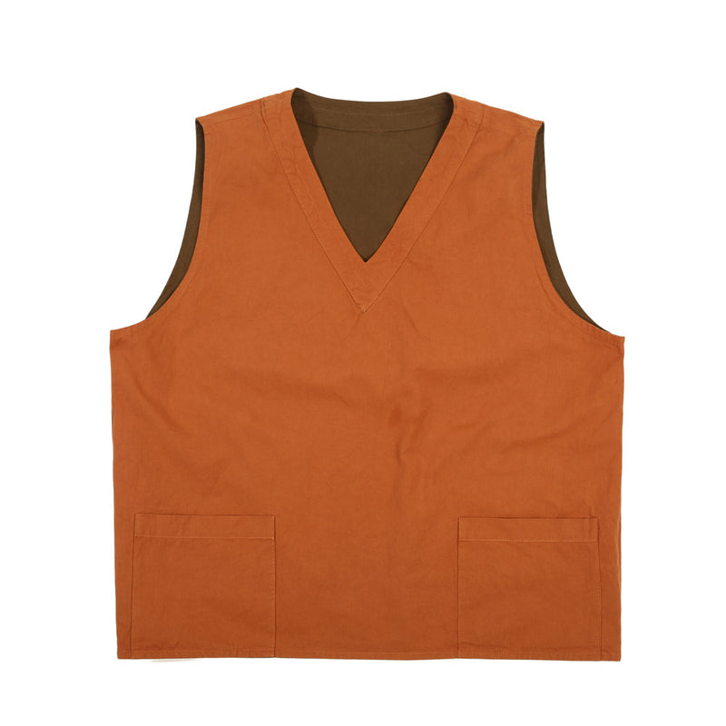 Men Sweater Vest Contrast Color Double-Sided Vest Men's V-neck Vest Tooling Style Loose Street Sleeveless Pullover
