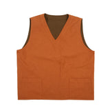 Men Sweater Vest Contrast Color Double-Sided Vest Men's V-neck Vest Tooling Style Loose Street Sleeveless Pullover