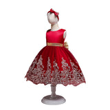 Toddler Girls Sequin Gown Dress Children's Dress Princess Dress Golden Embroidery Children's Costume