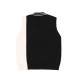 Men Sweater Vest Color Matching Sweater Waistcoat Outer Wear Men's Loose V-neck Sleeveless Sweater Vest