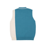 Men Sweater Vest Color Matching Sweater Waistcoat Outer Wear Men's Loose V-neck Sleeveless Sweater Vest
