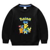 Children Pokemon Pikachu Hoodie Spring and Autumn Solid Color Hoodie Cotton