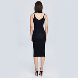 Women Spring Dress Summer Spaghetti Straps Knitted Dress Slim Fit Slimming and Tight Sweater Long Dress