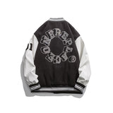 College Jacket Autumn Retro Trend Multicolor Printed Casual Baseball Uniform