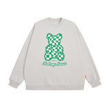 Preppy Aesthetic Sweatshirt Men's Autumn Green Printing round Neck Couple Wear