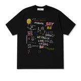 Oversized 90S T Shirt Alphabet Graffiti Print Summer Casual Loose-Fitting T-shirt