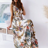 Emery Rose Dresses Backless Print Tied Dress