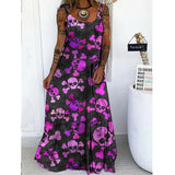 Skull Dress Summer Printed Loose plus Size Lace up Dress
