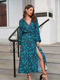 Nina Parker Graffiti Dress Sexy Slit Leopard Print Dress