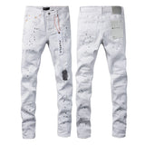 Purple Brand Jeans White Paint Worn Jeans