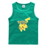 Children Pokemon Pikachu T Shirt Sweat-Absorbent Cotton Vest