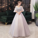 Women's Evening Dress Ball Gown Princess Quinceanera Fashion Banquet Host Performance Tulle Tutu Dress Female