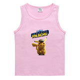 Children Pokemon Pikachu T Shirt Cotton Leisure Sports Sweat-Absorbent Vest