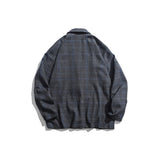 Men's Casual Suit Man Blazer Tooling Style Vintage Plaid Leisure Suit Men's Loose Lapels Suit Jacket