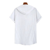 Men Hawaii Shirts Men's Solid Color Cotton Linen Short Sleeve